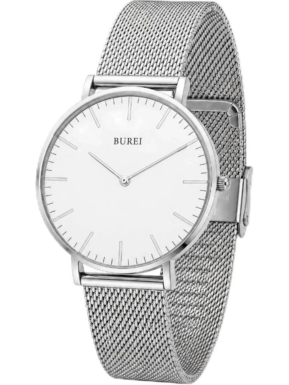 Women's Silver White Minimalist Analog Quartz Waterproof Dress Wrist Watches